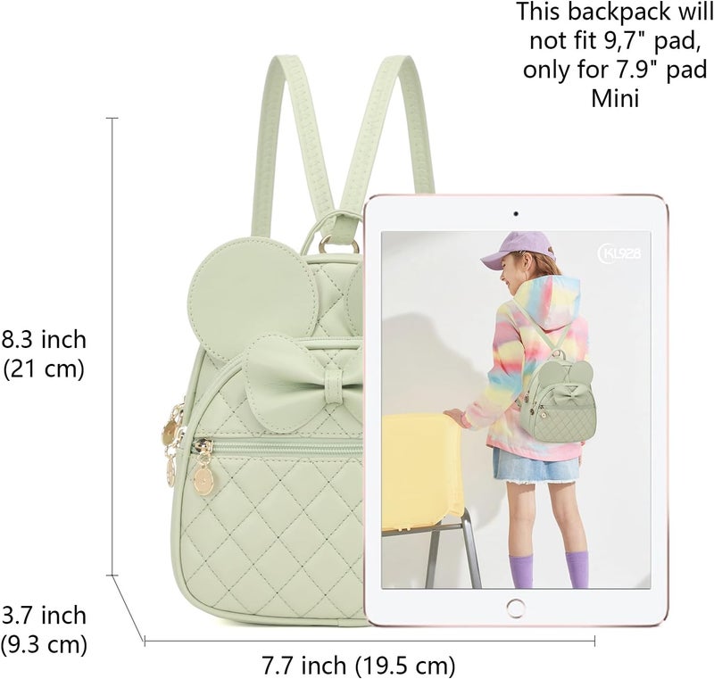 KL928 Girls Mini Backpack Bowknot Polka Dot Cute Small Daypacks Convertible Shoulder Bag Purse for Women - Image 2